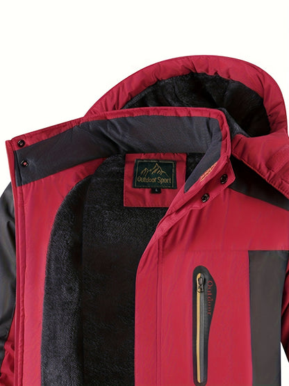 Heavy-Duty Winddichte & Hoogwaardige Winterjas met Volledige Rits en Capuchon, Losse Pasvorm Bergwandeljas voor Skiën, Snowboarden, Buitenactiviteiten - Koud Weer (Machinewasbaar)