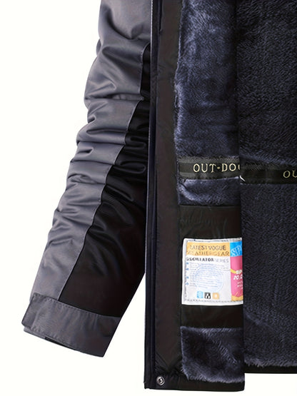 Heavy-Duty Winddichte & Hoogwaardige Winterjas met Volledige Rits en Capuchon, Losse Pasvorm Bergwandeljas voor Skiën, Snowboarden, Buitenactiviteiten - Koud Weer (Machinewasbaar)