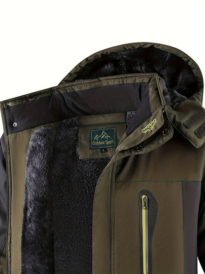 Heavy-Duty Winddichte & Hoogwaardige Winterjas met Volledige Rits en Capuchon, Losse Pasvorm Bergwandeljas voor Skiën, Snowboarden, Buitenactiviteiten - Koud Weer (Machinewasbaar)