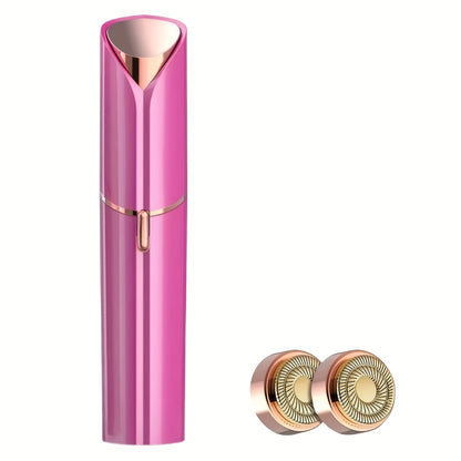 Gezichtshaarverwijderaar voor Vrouwen - zoals gezien op TV, Pijnloze Gezichtsscheerapparaat - Elektrisch Haarverwijderaartje voor Gezicht en Lippen met Licht en 2 Vervangende Koppen