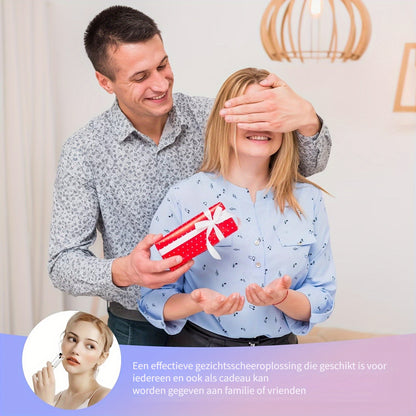 Gezichtshaarverwijderaar voor Vrouwen - zoals gezien op TV, Pijnloze Gezichtsscheerapparaat - Elektrisch Haarverwijderaartje voor Gezicht en Lippen met Licht en 2 Vervangende Koppen