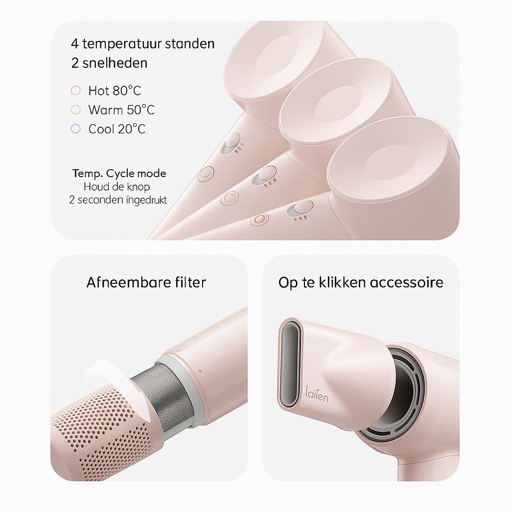 High-Speed Laifen Föhn - Razendsnel, lichtgewicht & haarvriendelijk
